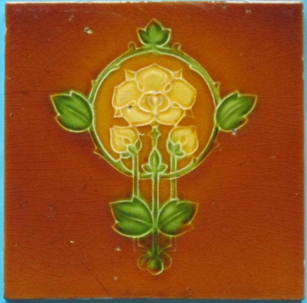 English Art Nouveau Tile - Simpson