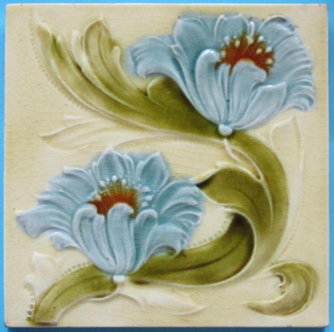 Antique English Art Nouveau Tile