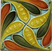 Antique English Art Nouveau Tile