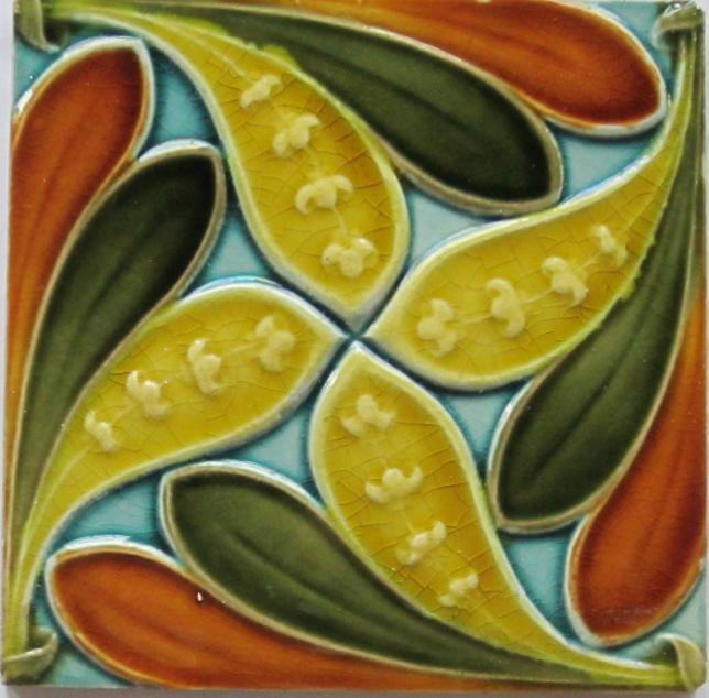 Antique English Art Nouveau Tile