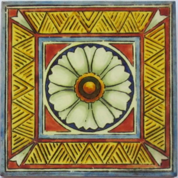 Antique English Hand-painted Tile