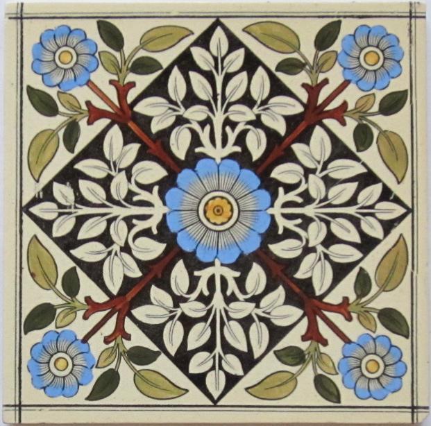Antique English Transfer/Hand-Tinted Tile - Sherwin & Cotton