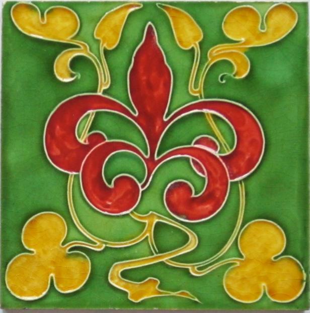 Antique English Nouveau Tile - Craven Dunnill