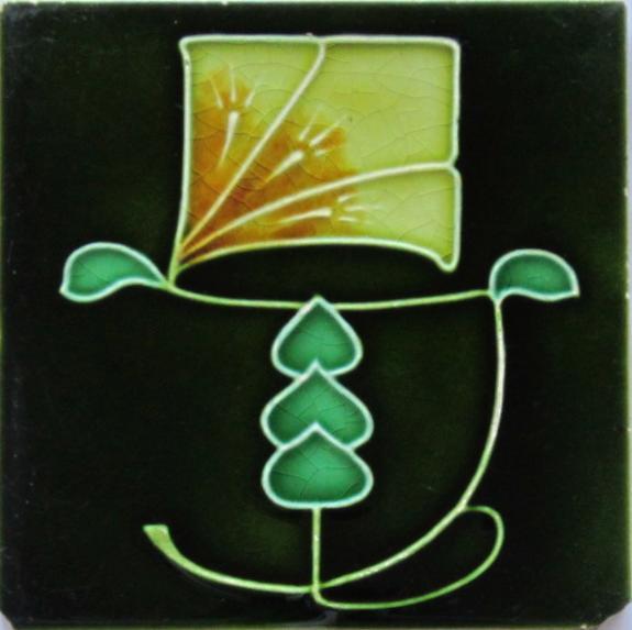Antique English Nouveau Tile - Henry Richards