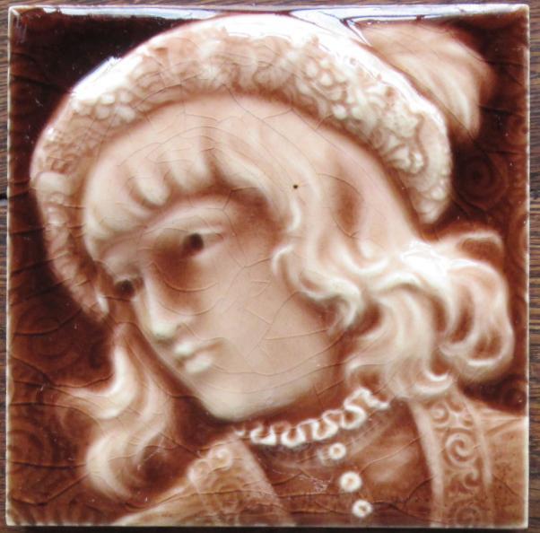 American Majolica Portrait Tile - Trent