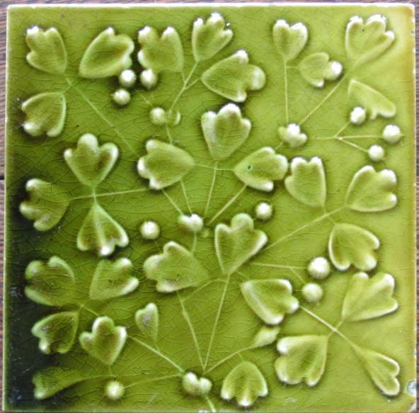 Antique American Arts & Crafts Majolica Tile - J.& J.G. Low