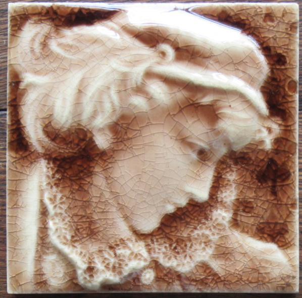 American Majolica Portrait Tile - Trent