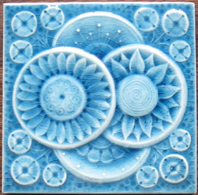 Antique American Majolica Arts & Crafts Tile - AETCO