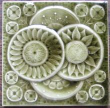 Antique American Majolica Arts & Crafts Tile - AETCO
