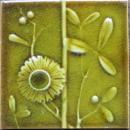Antique American Arts & Crafts Majolica Fireplace Tile - J.& J.G. Low