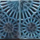 Pair of Antique American Arts & Crafts Majolica Tiles - J.& J.G. Low