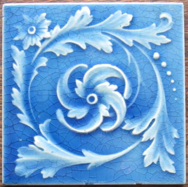 Antique American Majolica Arts & Crafts Tile -Kensington