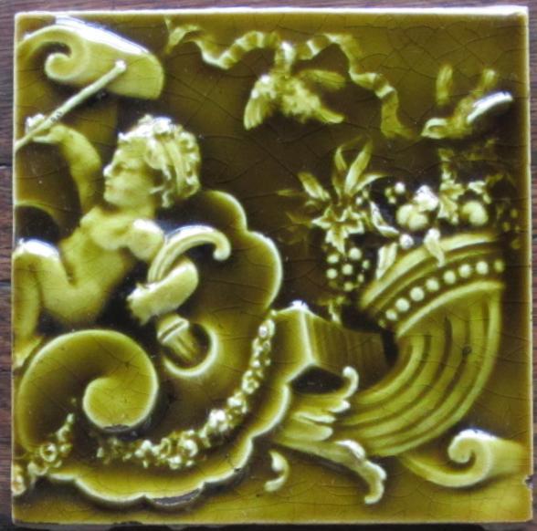 American Majolica Portrait Tile - Trent