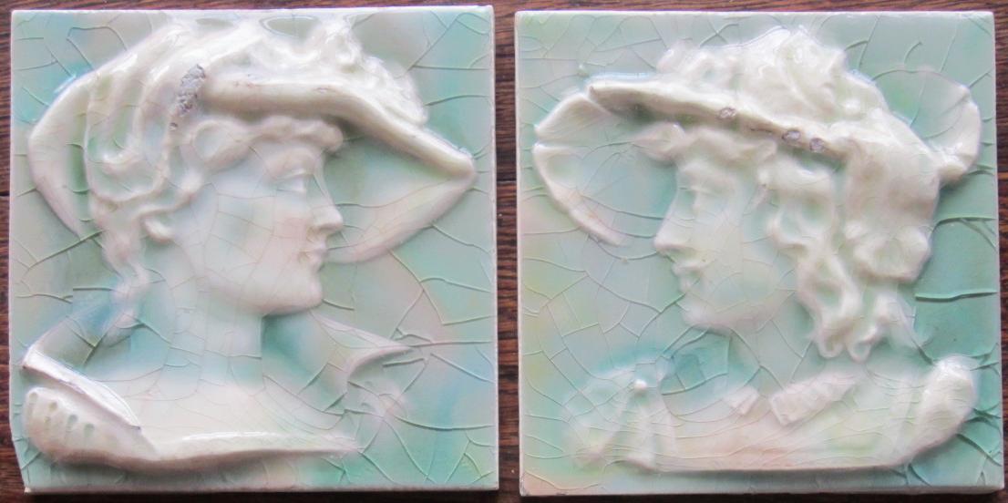 Pair of American Arts & Crafts Tile - USET