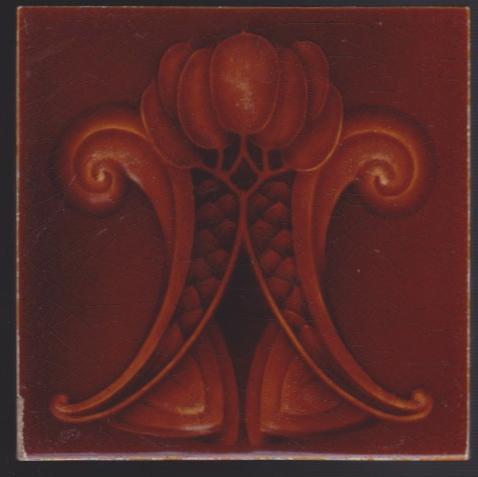 Antique English Art Nouveau Tile