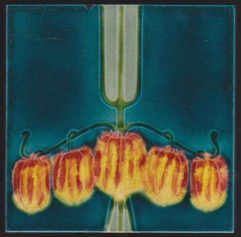 Antique English Art Nouveau Two Tile Panel