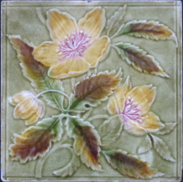 English Majolica Tile -