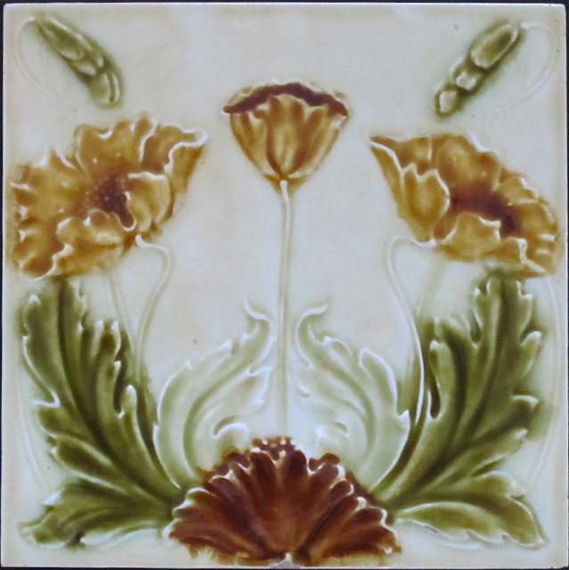 English Majolica Tile - Henry Richards