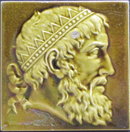 English Majolica Portrait Tile-Minton's China Works
