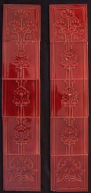 Antique English Nouveau Tile Fireplace Panels