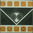 German Jugendstil Tile - Abstract Capital