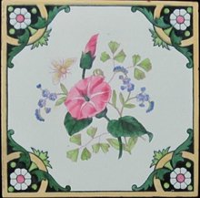 Antique Minton Hand-Colored Tile-Bee