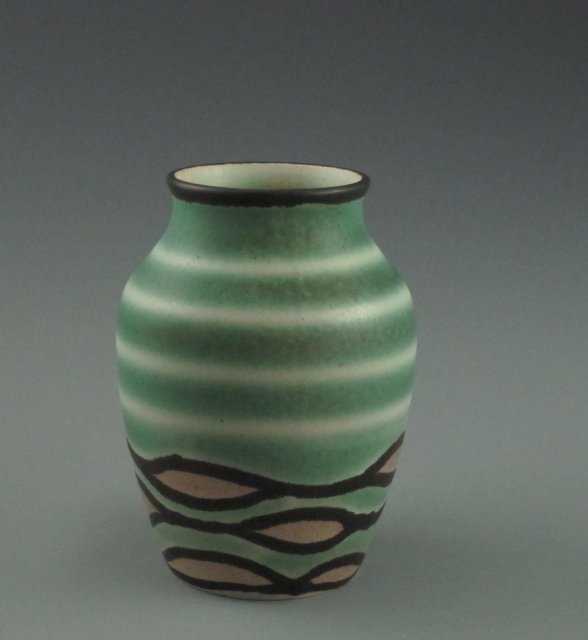 Antique Czech Art Pottery Art Deco Vase