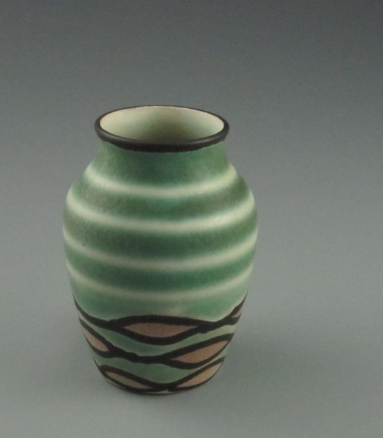 Antique Czech Art Pottery Art Deco Vase