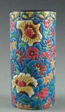 Antique French Art Pottery Majolica Vase