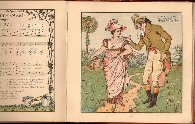 Antique American - Wheeling- Nursery Rhyme Picture Tile