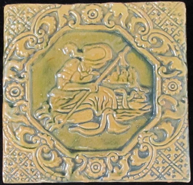 Antique American Arts & Crafts Moravian Tile