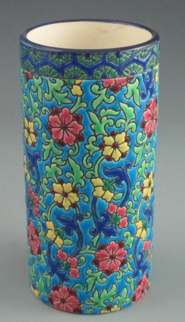 Antique French Art Pottery Majolica Vase