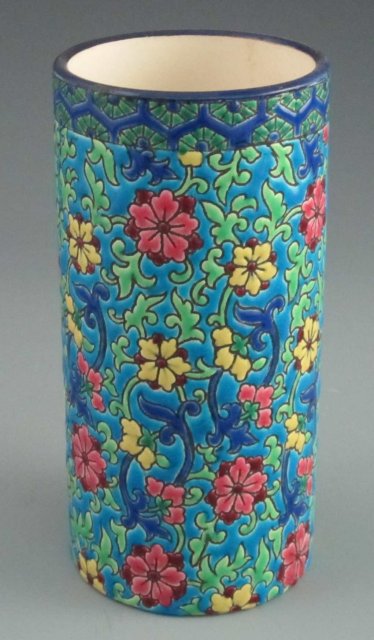 Antique French Art Pottery Majolica Vase