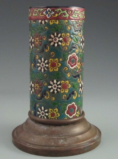Antique French Art Pottery Majolica Vase - Longwy