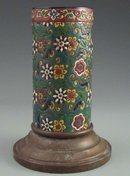 Antique French Art Pottery Majolica Vase - Longwy