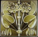 Antique American Arts & Crafts Majolica Tile - J.& J.G. Low