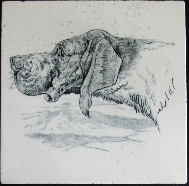 Wedgwood Dogs' Heads Series Antique Tile