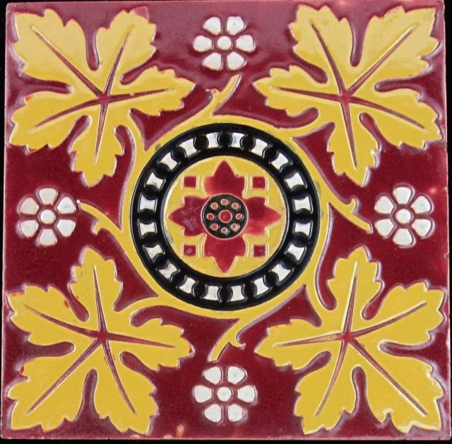 Antique Maw NeoGothic Majolica Tile