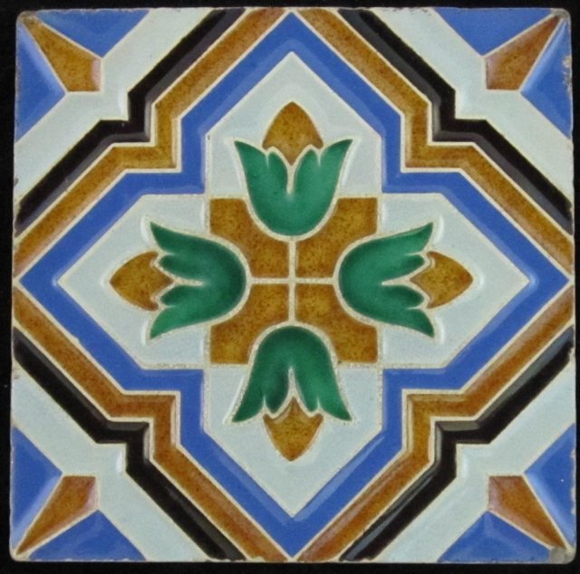Antique Maw NeoGothic Majolica Tile
