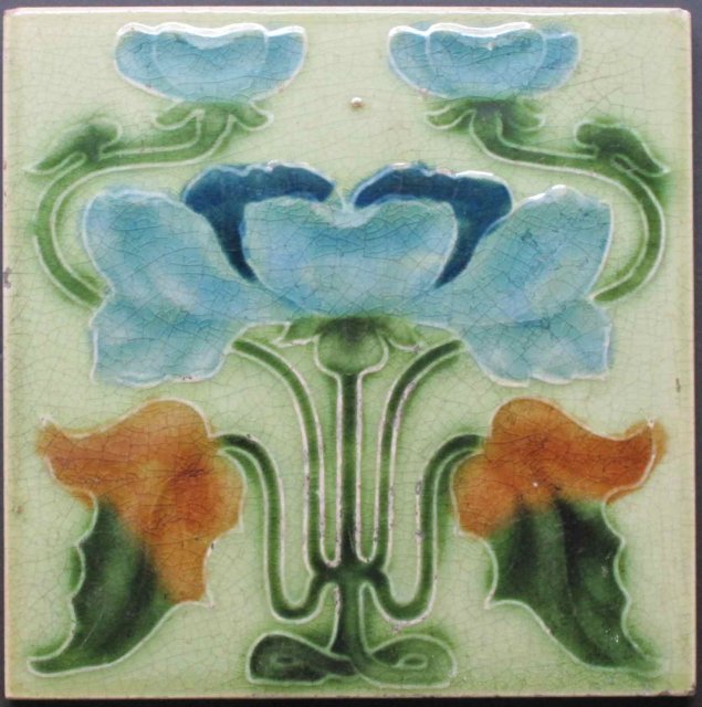 Antique English Art Nouveau Tile
