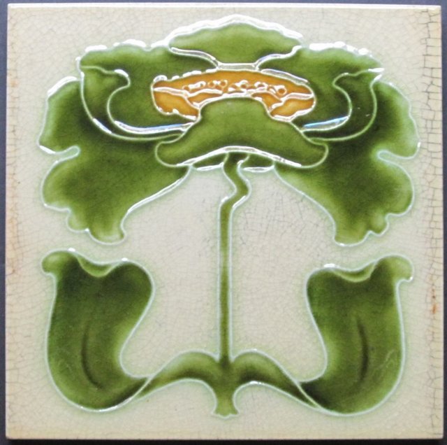 Antique English Art Nouveau Tile