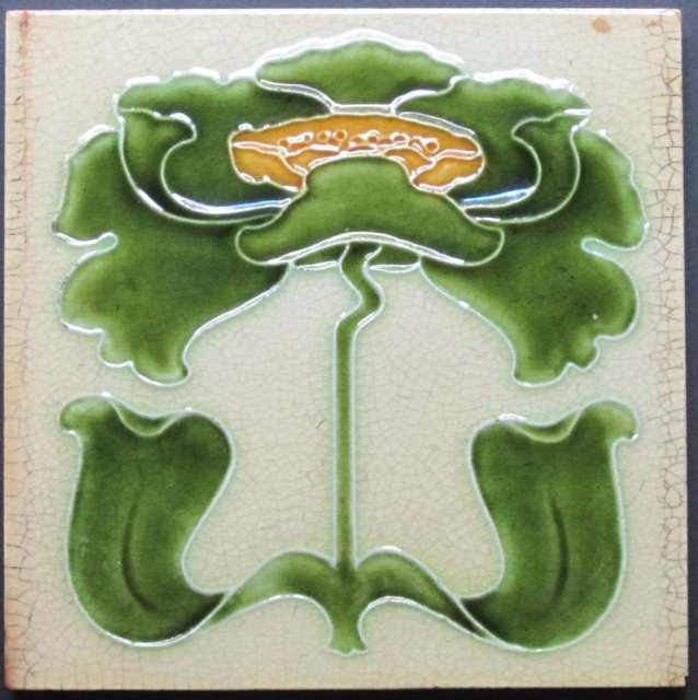 Antique English Art Nouveau Tile
