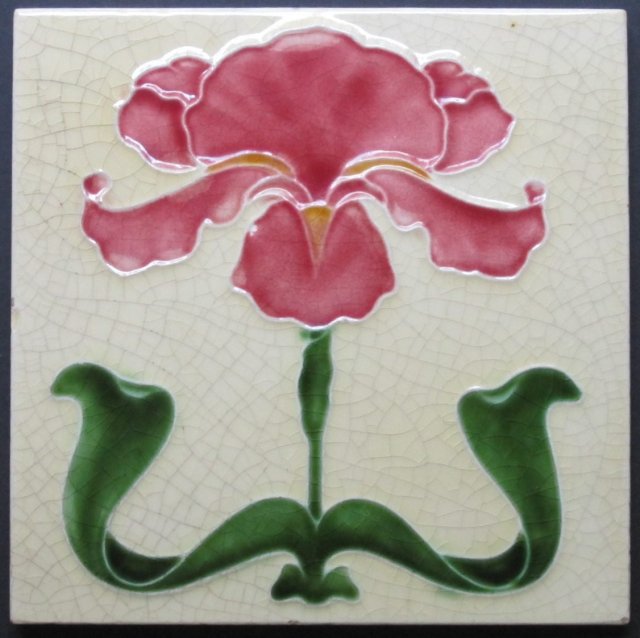 Antique English Art Nouveau Tile