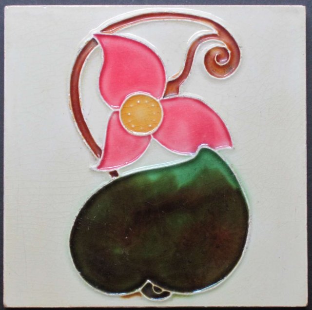 Antique English Art Nouveau Tile