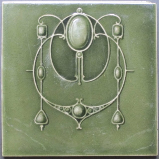 Antique English Art Nouveau Tile