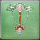 Antique English Art Nouveau Tile