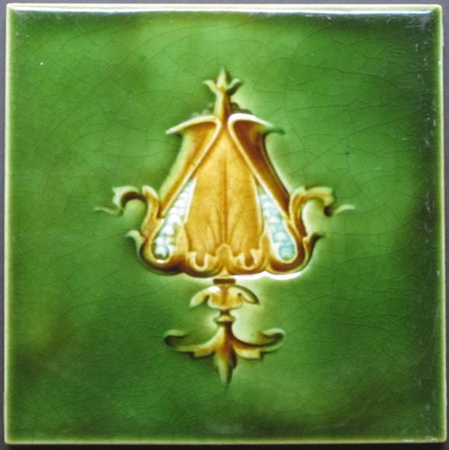 Antique English Art Nouveau Tile