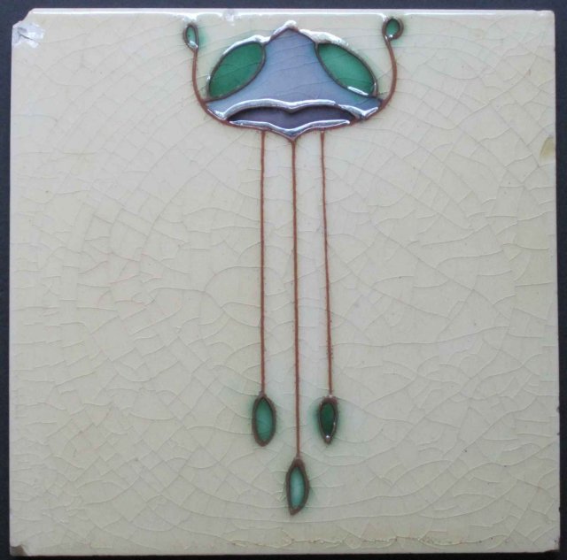 Antique English Art Nouveau Tile