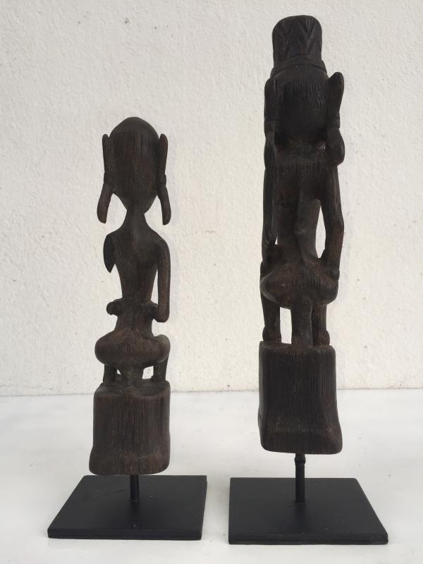 GUARDIANS OF THE AFTERWORLD 270mm Authentic DAYAK Melanau STATUE FIGURE SCULPTURE WOOD