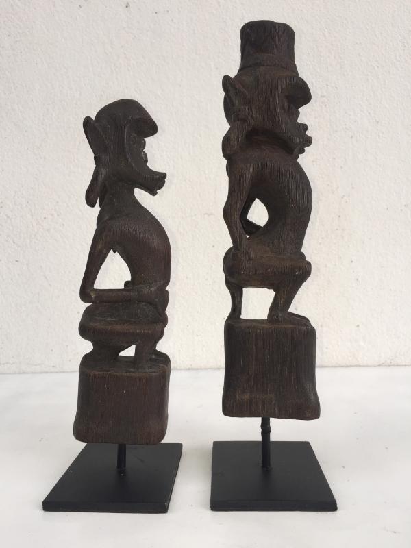 GUARDIANS OF THE AFTERWORLD 270mm Authentic DAYAK Melanau STATUE FIGURE SCULPTURE WOOD